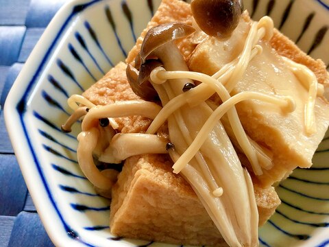 レンジで簡単！ 厚揚げときのこの甘辛